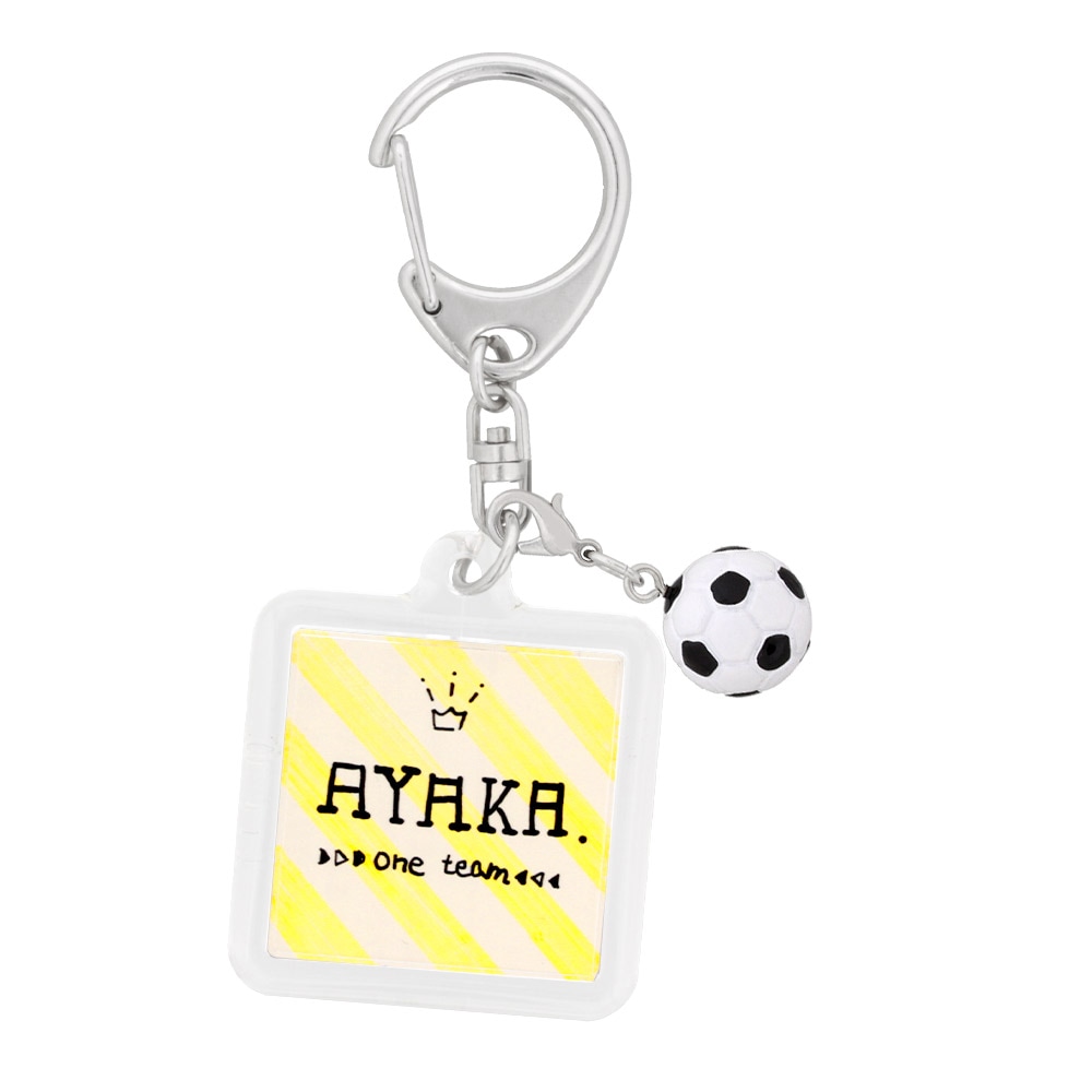 専用　文字マスコット　ボールキーホルダー ミニフィギュア スポーツチャーム サッカーボール （FAA-SB-WB