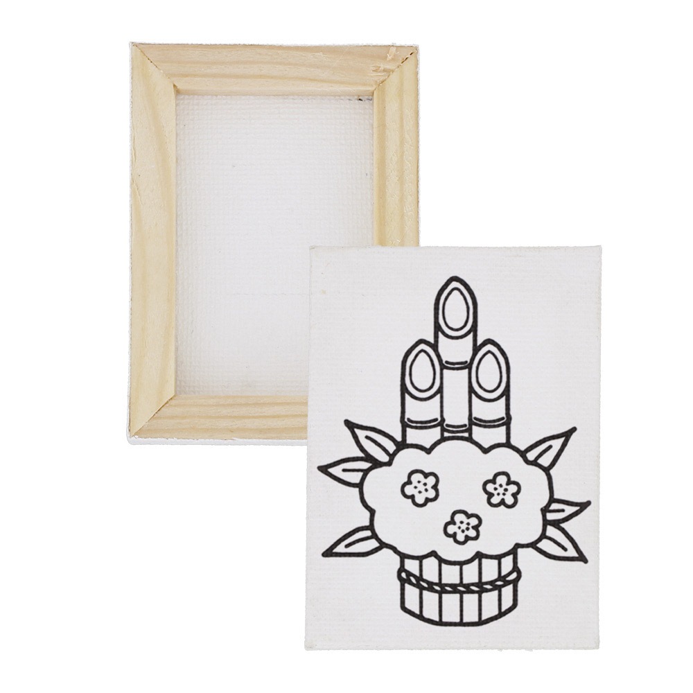 お正月 塗り絵 ミニキャンバス 50×70mm キャンバスのみ 6種セット