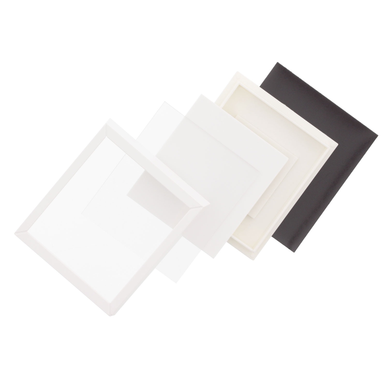 ミニ額縁 プレート大（フルサイズ） マグネット パーツ5点セット ブラック／ホワイト