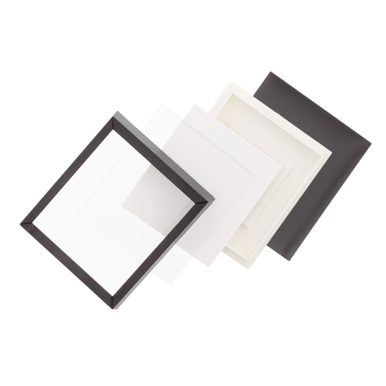 ミニ額縁 プレート大（フルサイズ） マグネット パーツ5点セット ブラック／ホワイト