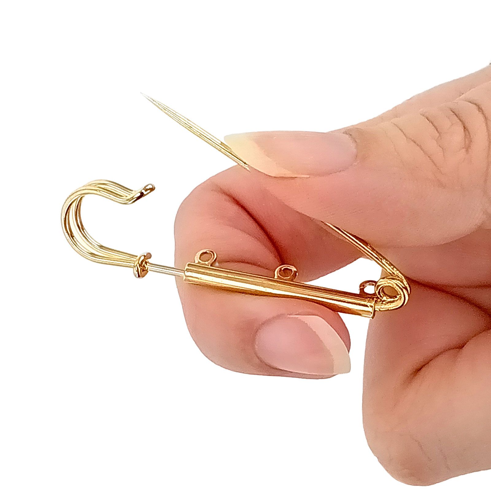 ◇ピンバッチ金具◇ カブトピン 3カン 48mm ニッケル【在庫限り