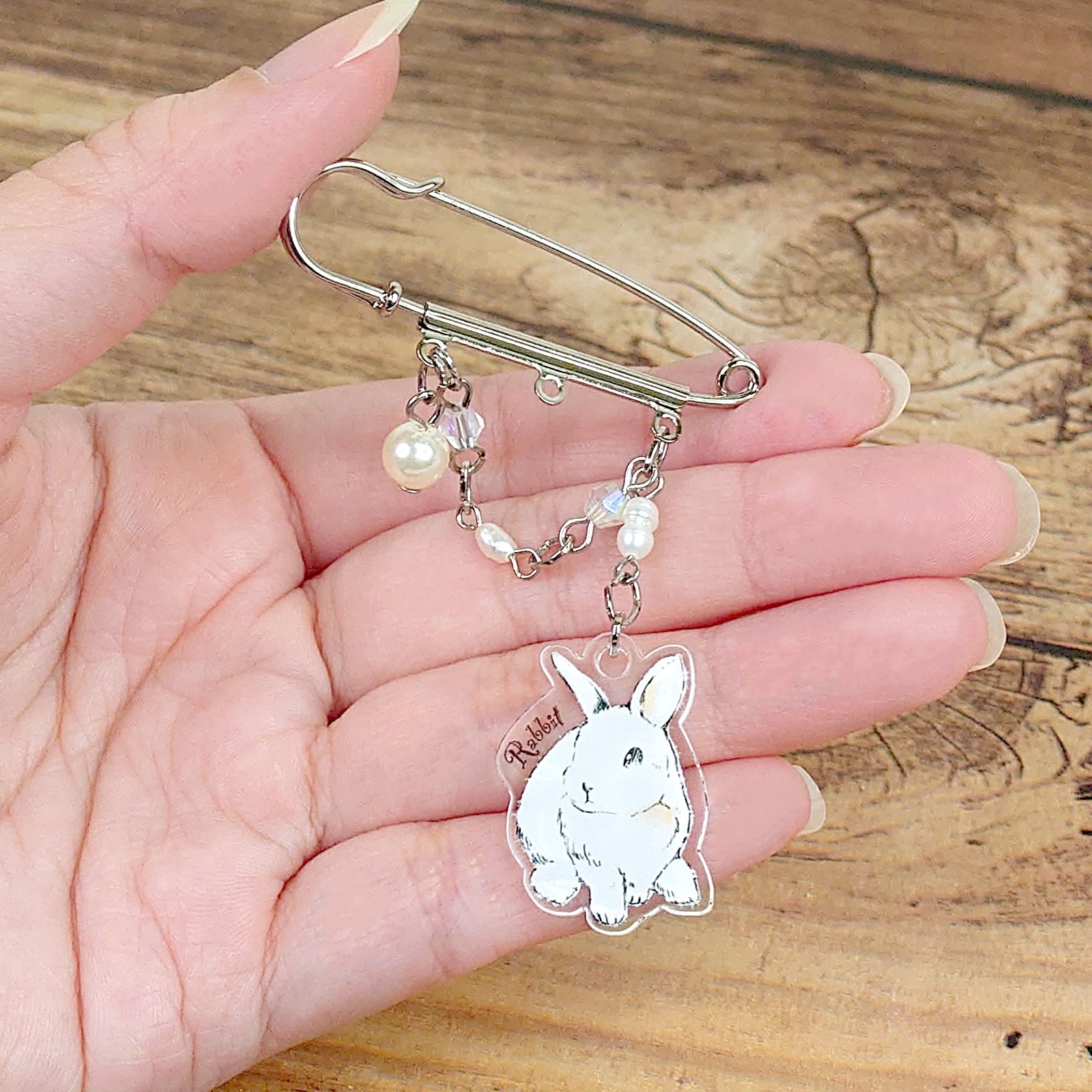 ◆ピンバッチ金具◆ カブトピン 3カン 48mm ニッケル【在庫限り】