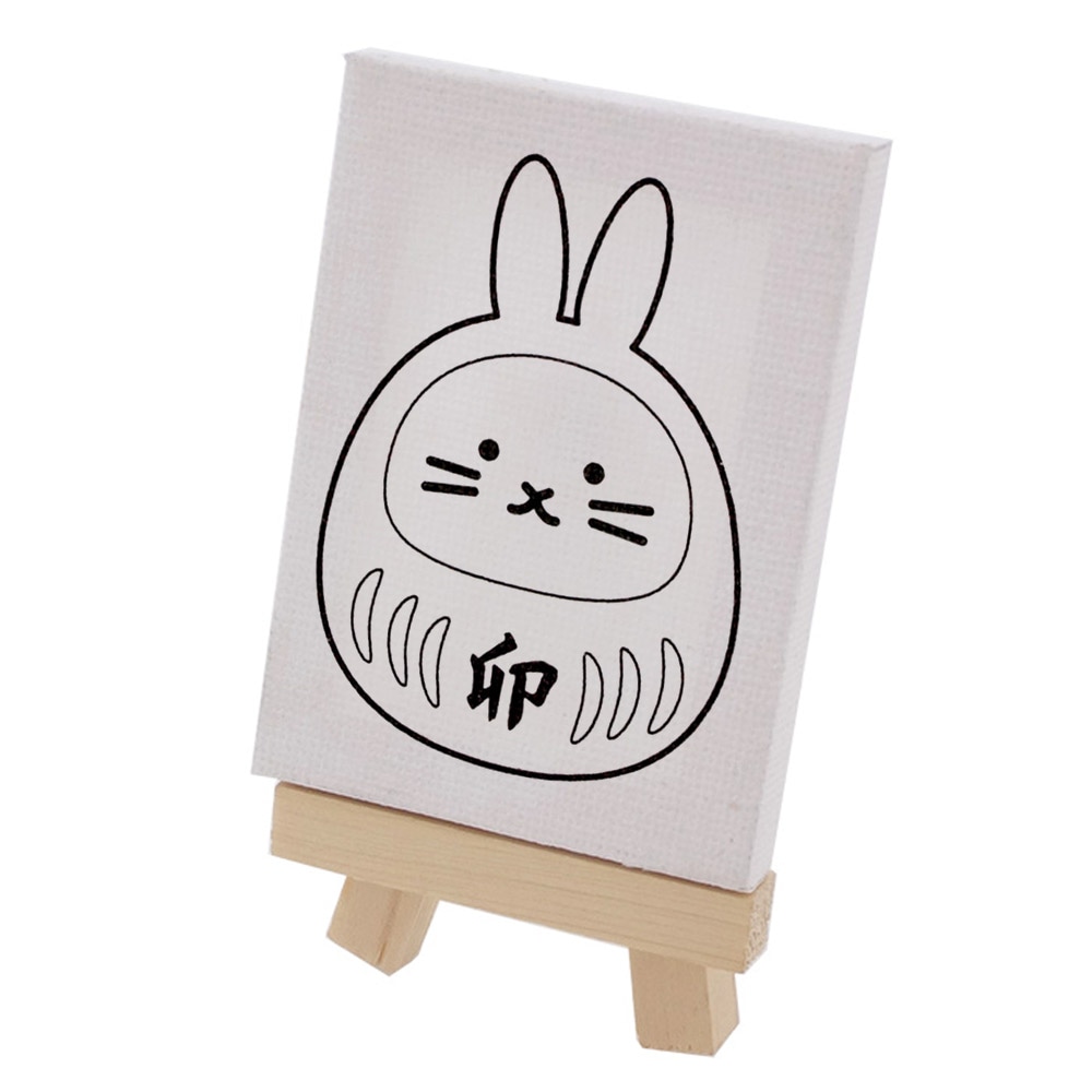 狩野守　厚塗り　絵のみ(セットで格安) お守り 塗り絵 ミニキャンバス 50×70mm だるま 卯 2023｜パーツ材料の
