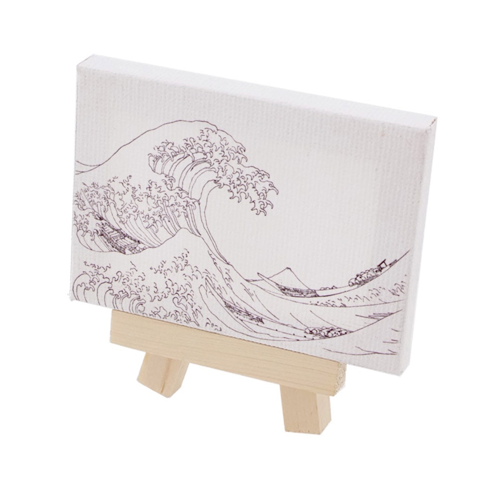 大人の塗り絵 ミニキャンバス 50×70mm 絵画 葛飾北斎 波（冨嶽三