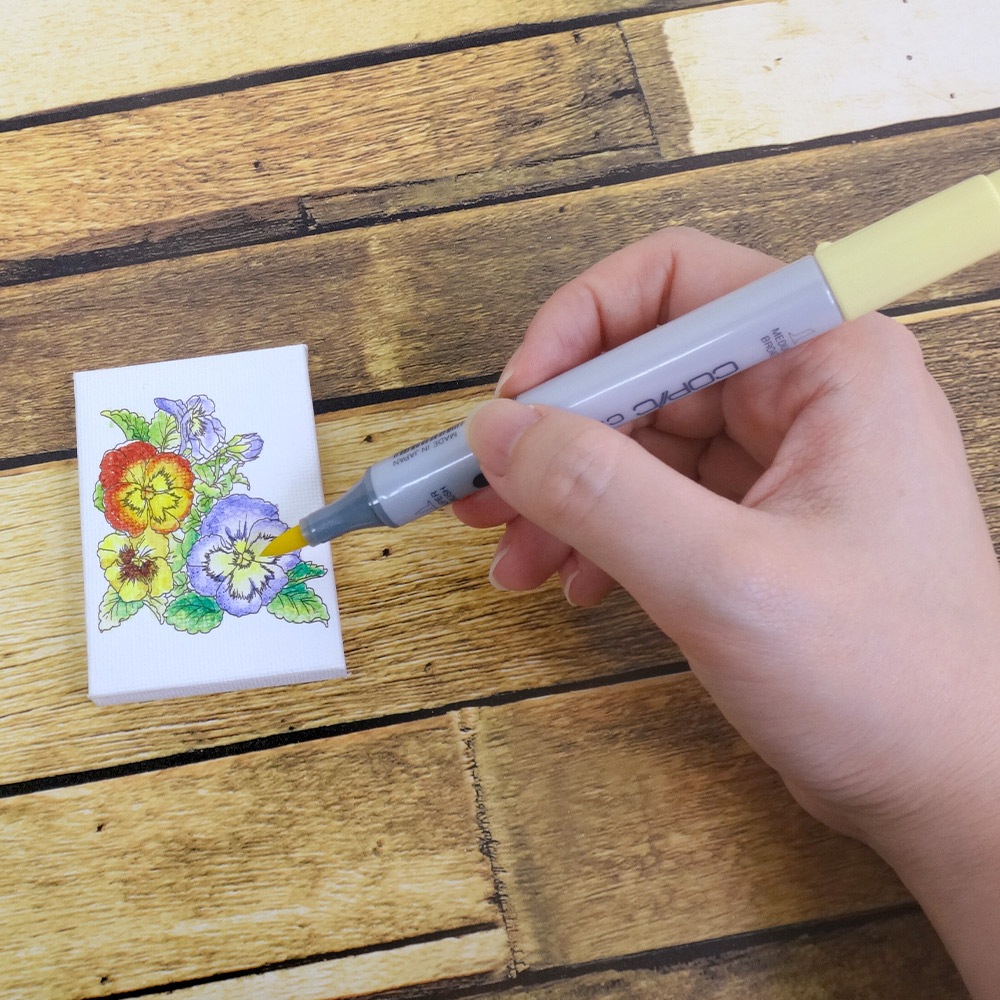 大人の塗り絵 ミニキャンバス 50×70mm 絵画 葛飾北斎 赤富士（冨嶽三十六景 凱風快晴)