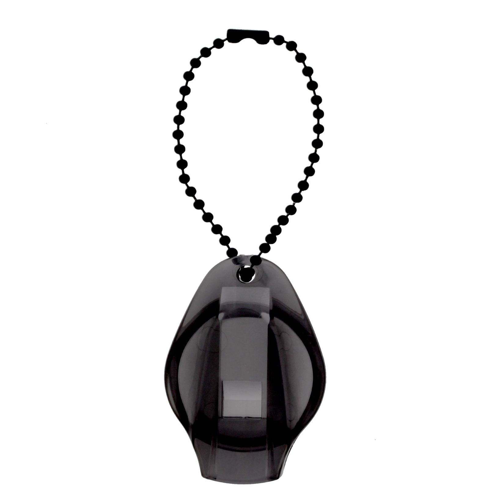 プラスチック（ABS製） ホイッスル ボールチェーン付き ブラック