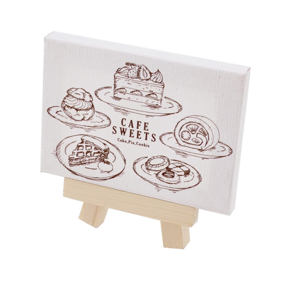 大人の塗り絵 ミニキャンバス 50×70mm カフェ スイーツセット
