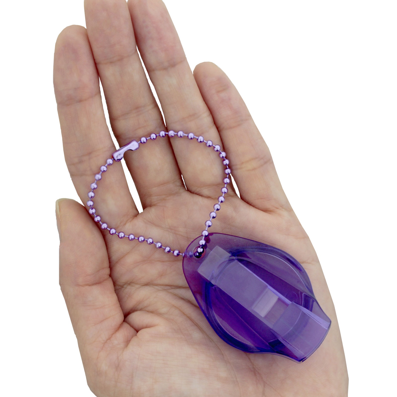 プラスチック（ABS製） ホイッスル ボールチェーン付き クリア 【在庫