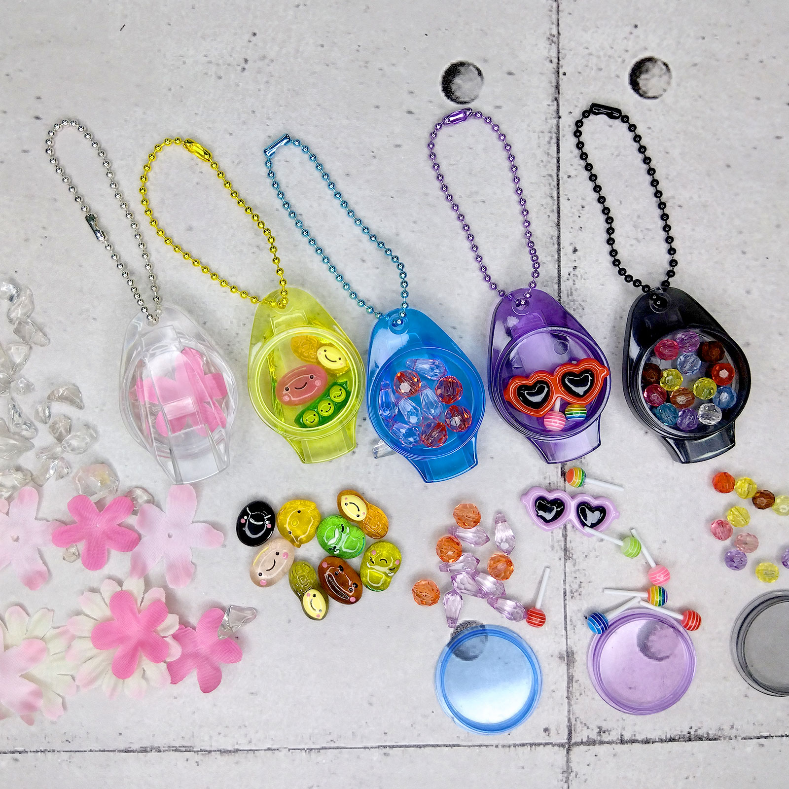 プラスチック（ABS製） ホイッスル ボールチェーン付き クリア 【在庫