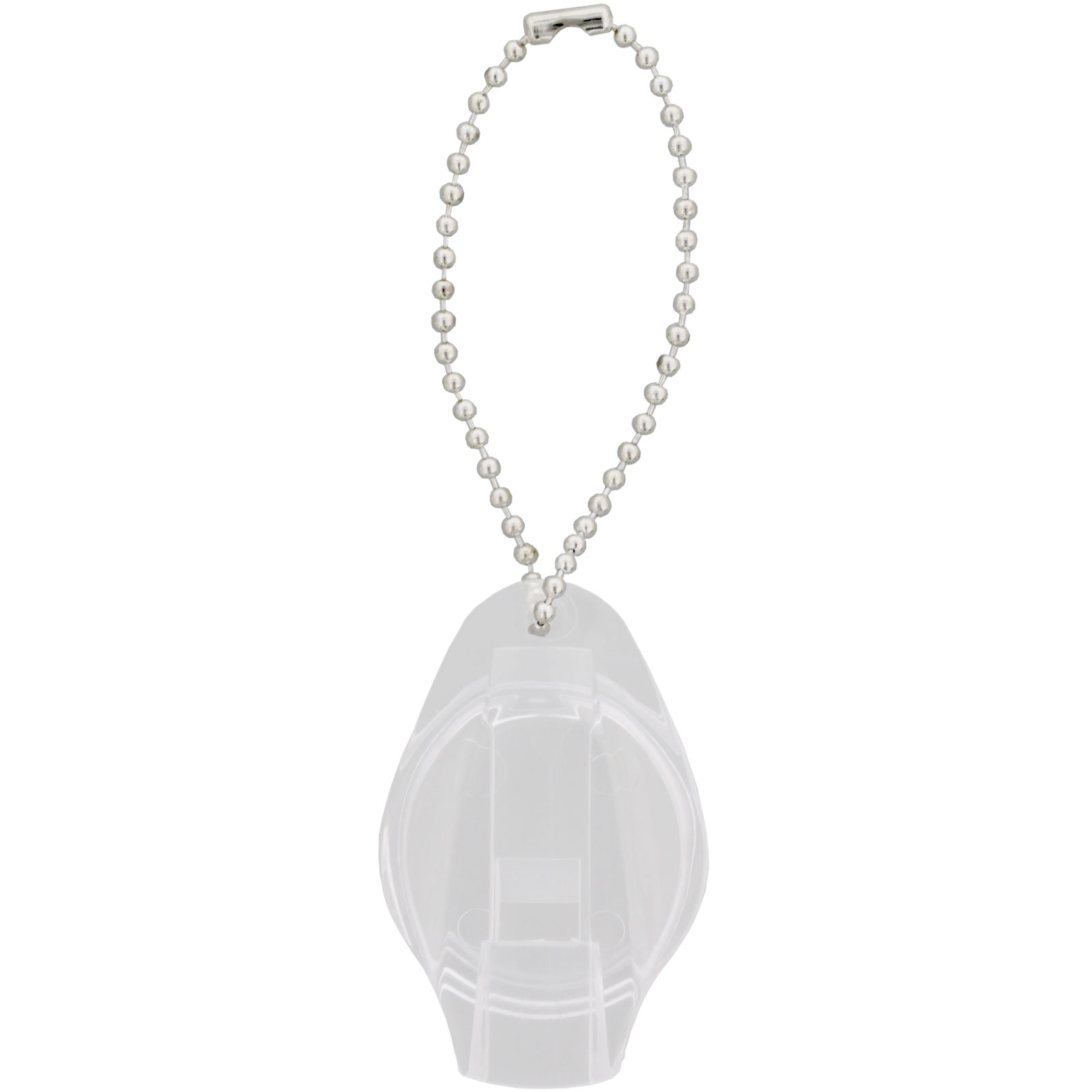 プラスチック（ABS製） ホイッスル ボールチェーン付き クリア 【在庫