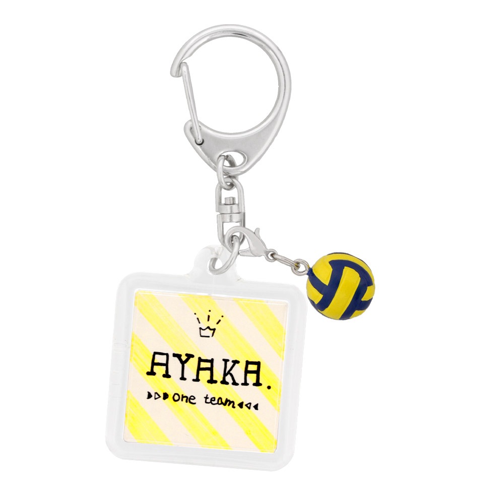 ミニフィギュア スポーツチャーム バレーボール 黄紺 （FAA-VB-YN