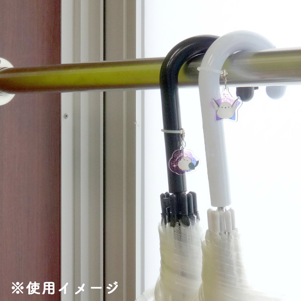 アンブレラマーカー 持ち手タイプ ホワイト アルファベットチャーム シルバー PE163 （S） 台紙入り