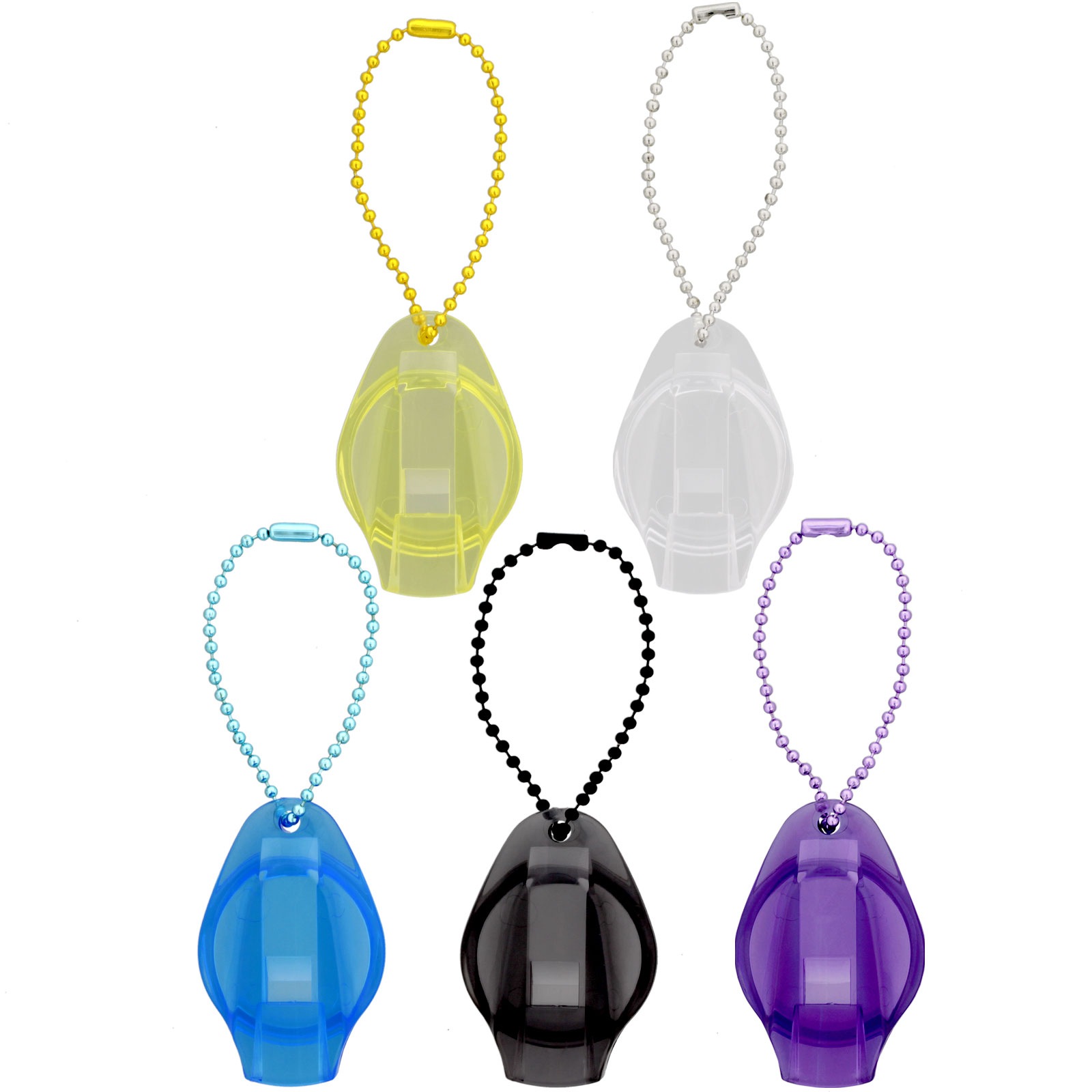 プラスチック（ABS製） ホイッスル ボールチェーン付き パープル