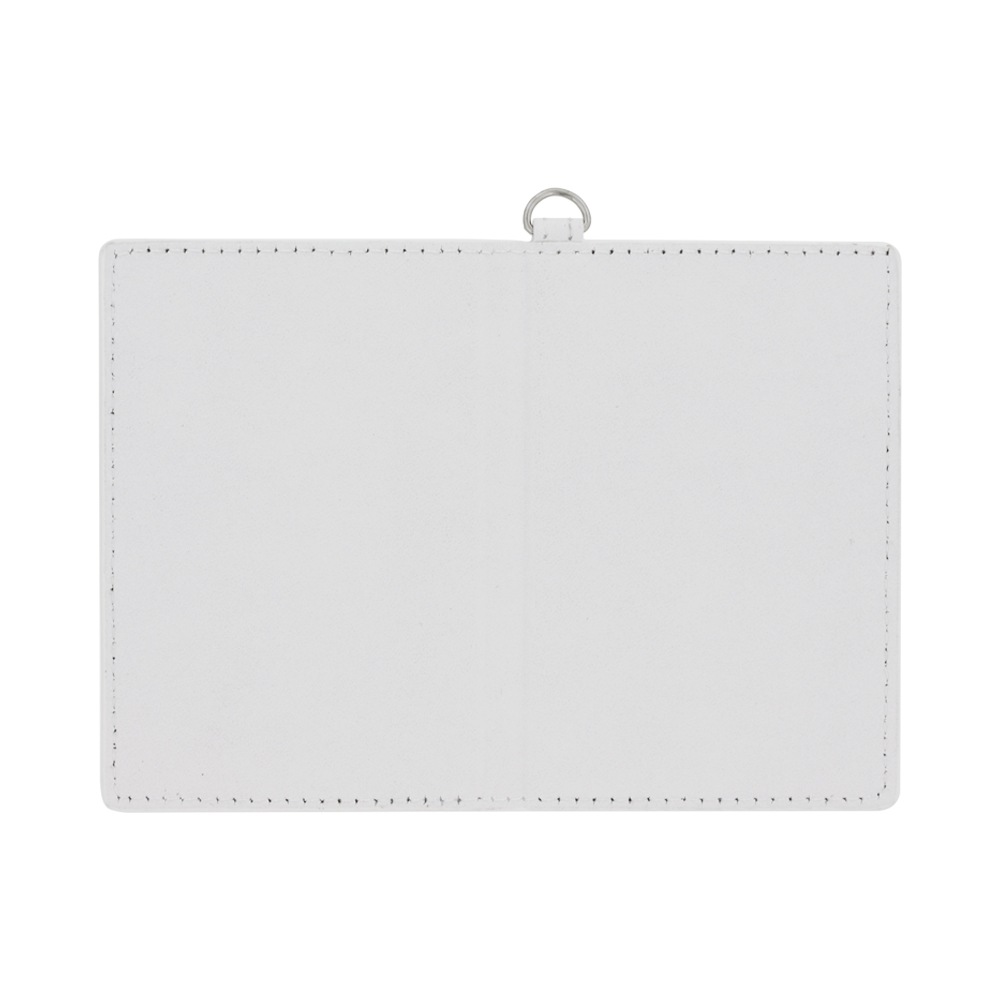 PU製パスケース 2つ折りタイプ 長方形 窓付き 白