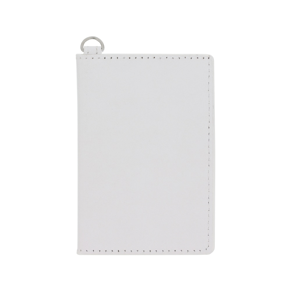 PU製パスケース 2つ折りタイプ 長方形 窓付き 白｜パーツ材料の通販