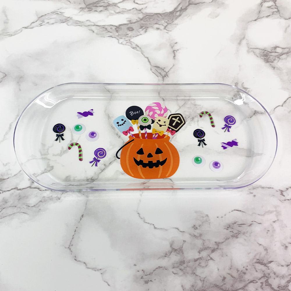 ハロウィン クリア マルチトレイ パンプキン キャンディボックス デザインA