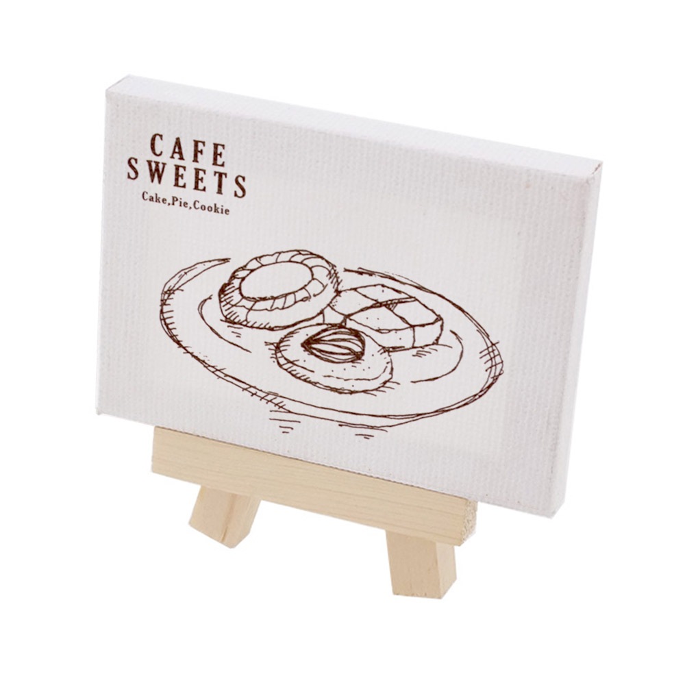 大人の塗り絵 ミニキャンバス 50×70mm カフェ クッキー