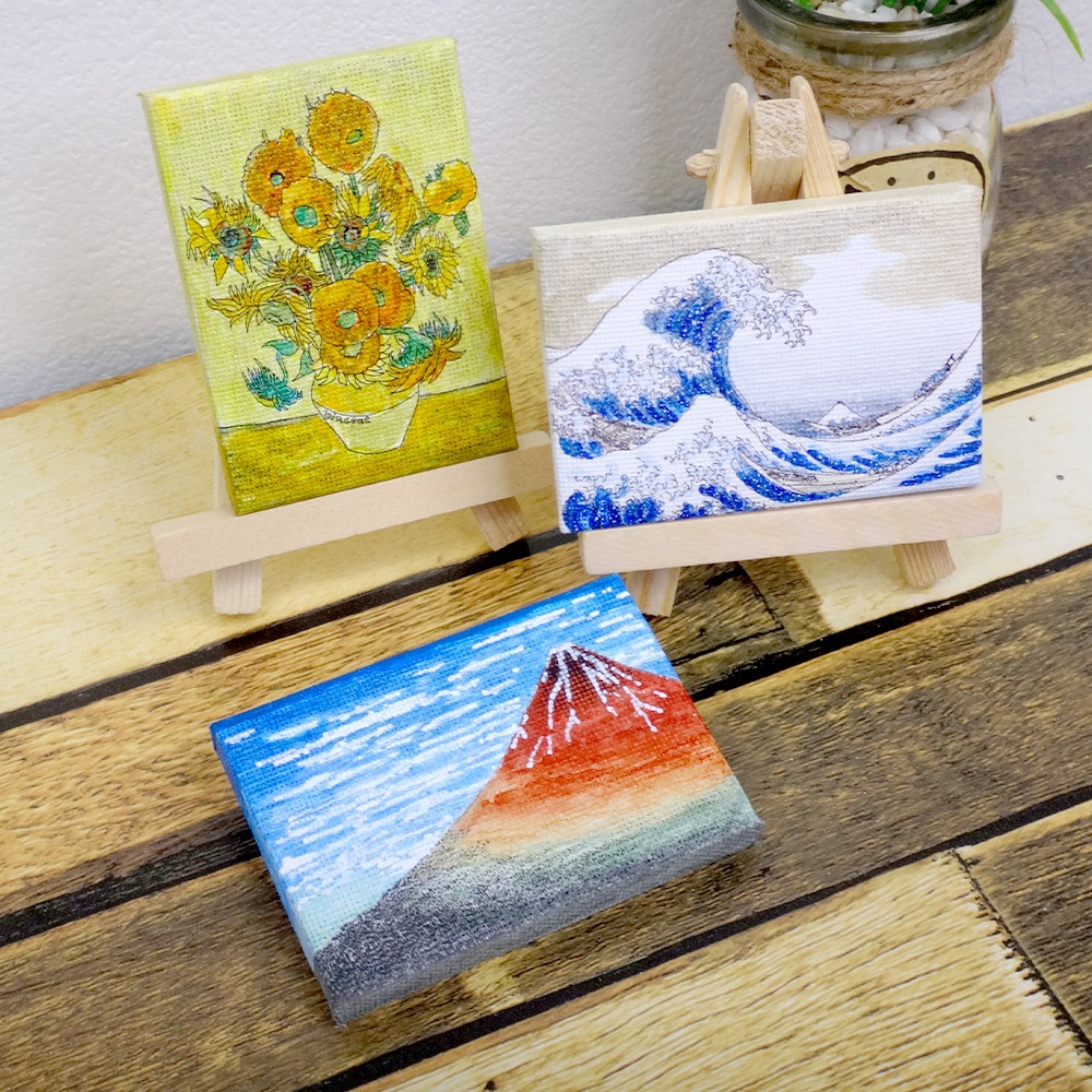 大人の塗り絵 ミニキャンバス 50×70mm カフェ ロールケーキ