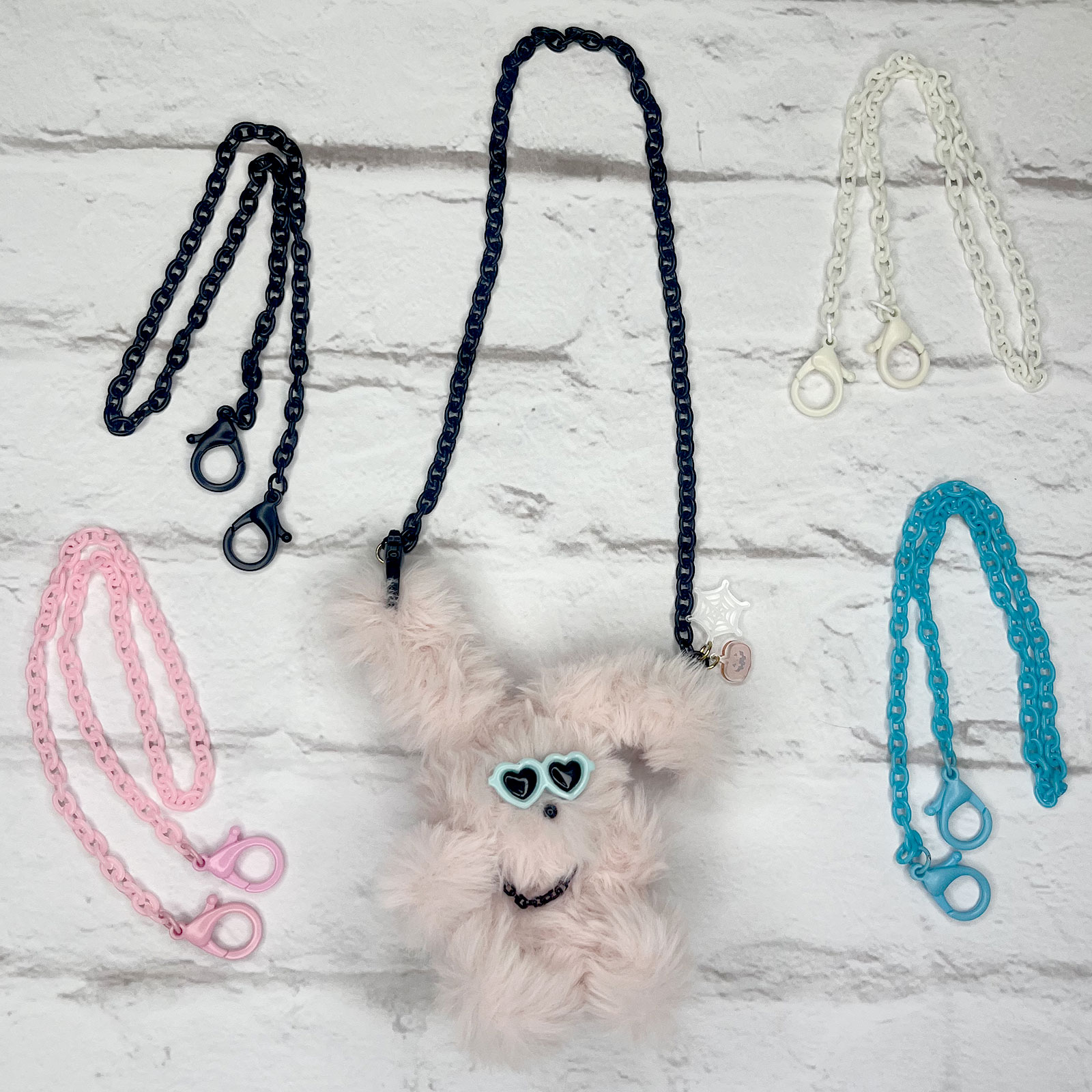 カニカン付きプラチェーン マスクチェーン ブルー