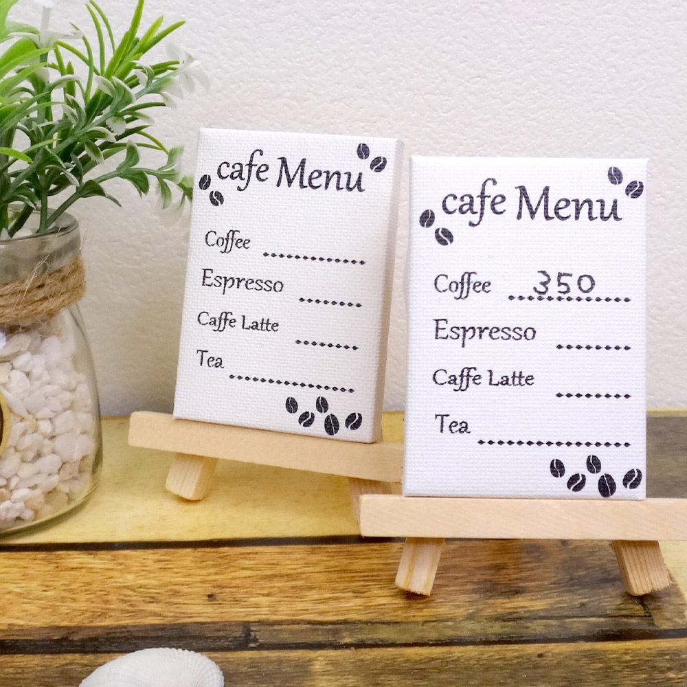 大人の塗り絵 ミニキャンバス 50×70mm カフェ メニューボード