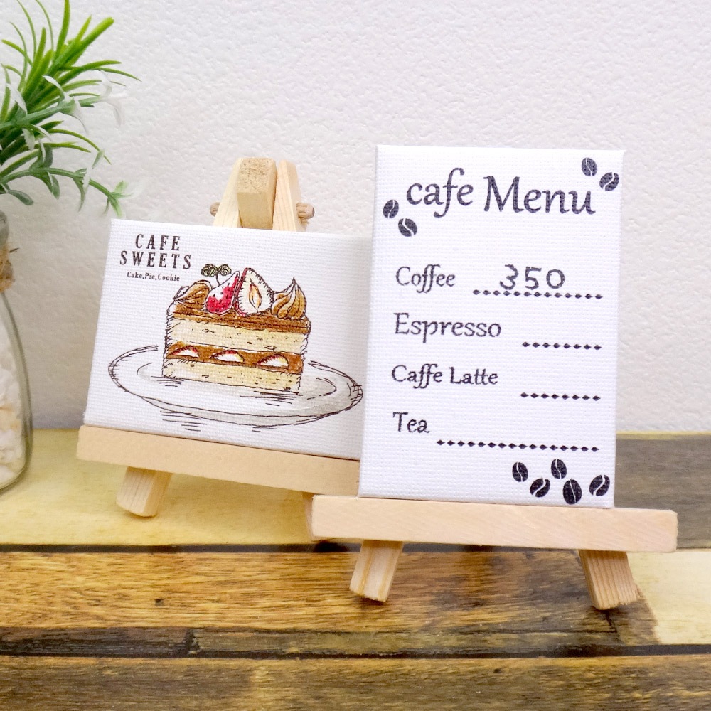 薔薇のカフェプレート・イーゼル・ゴールドカラー・カフェ