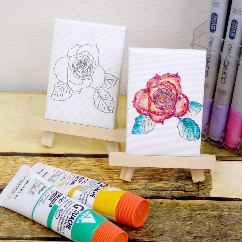 大人の塗り絵 ミニキャンバス 50×70mm カフェ メニューボード