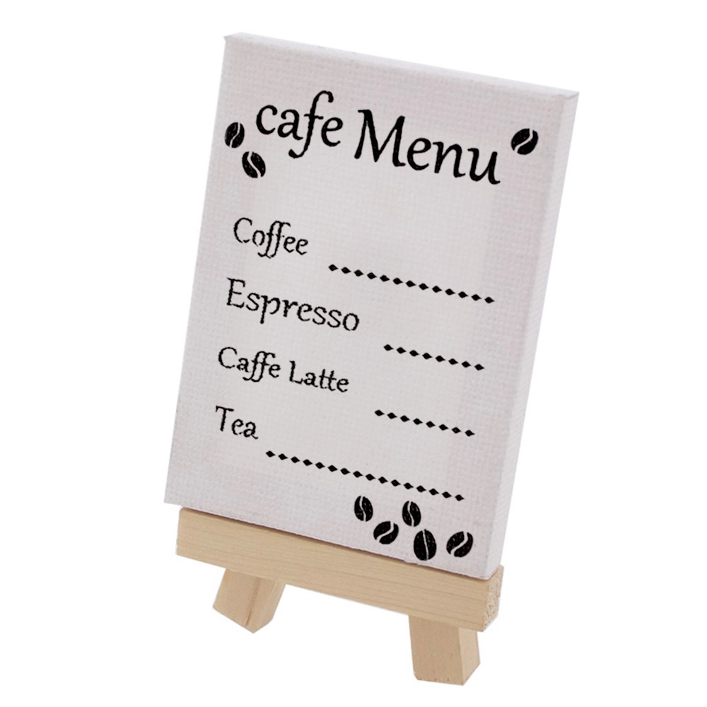 大人の塗り絵 ミニキャンバス 50×70mm カフェ メニューボード