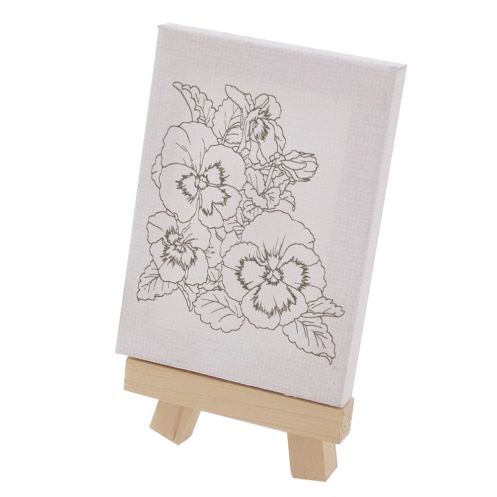 大人の塗り絵 ミニキャンバス 50×70mm フラワー パンジー