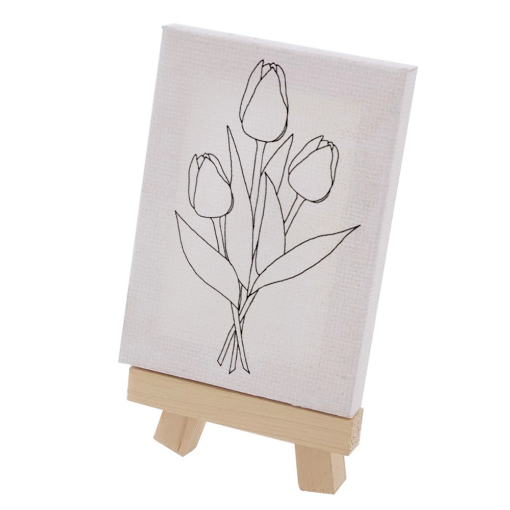 大人の塗り絵 ミニキャンバス 50×70mm フラワー チューリップ