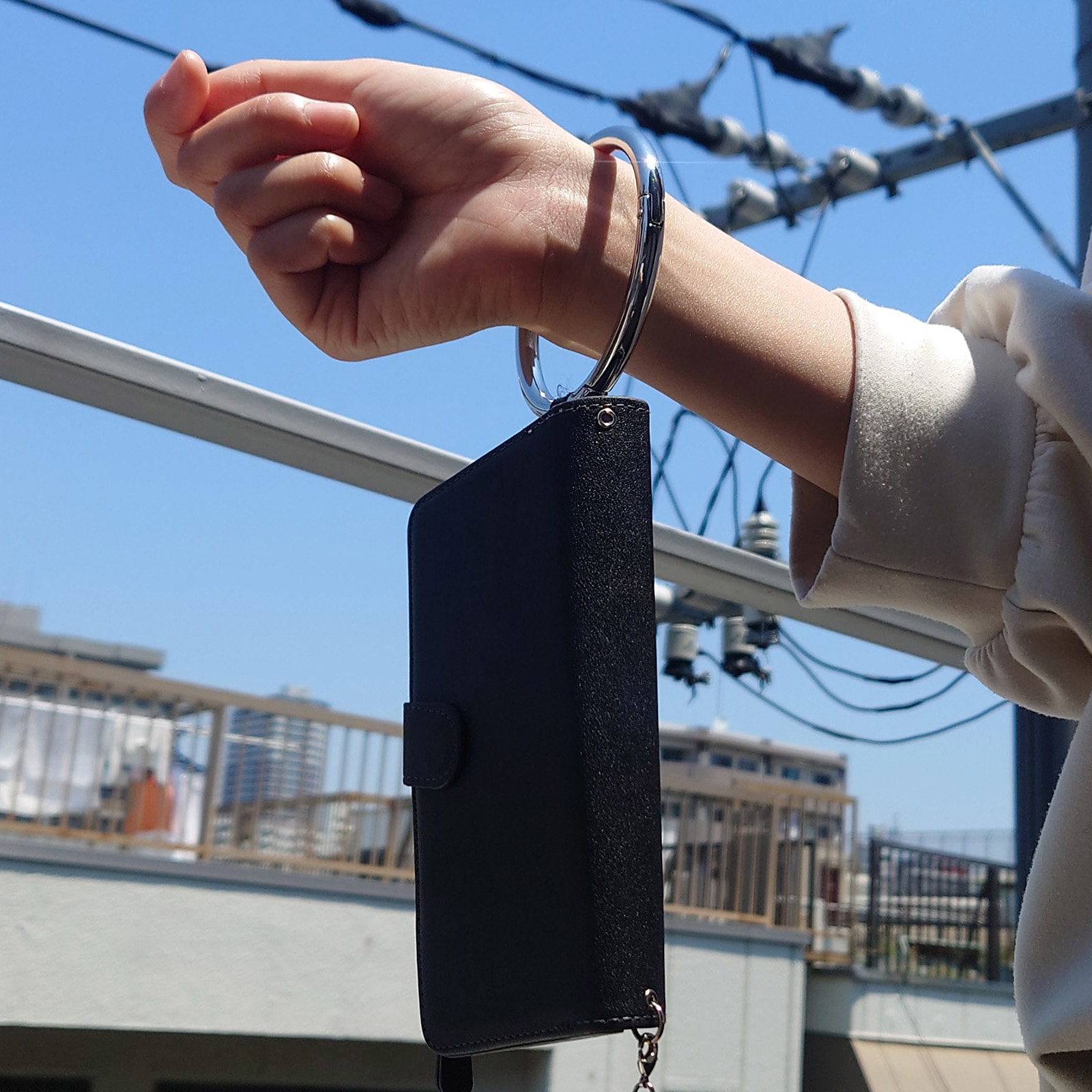 ダイキャストカラビナ 特大 φ6.5×83mm 丸線丸型 シルバー【在庫限り】