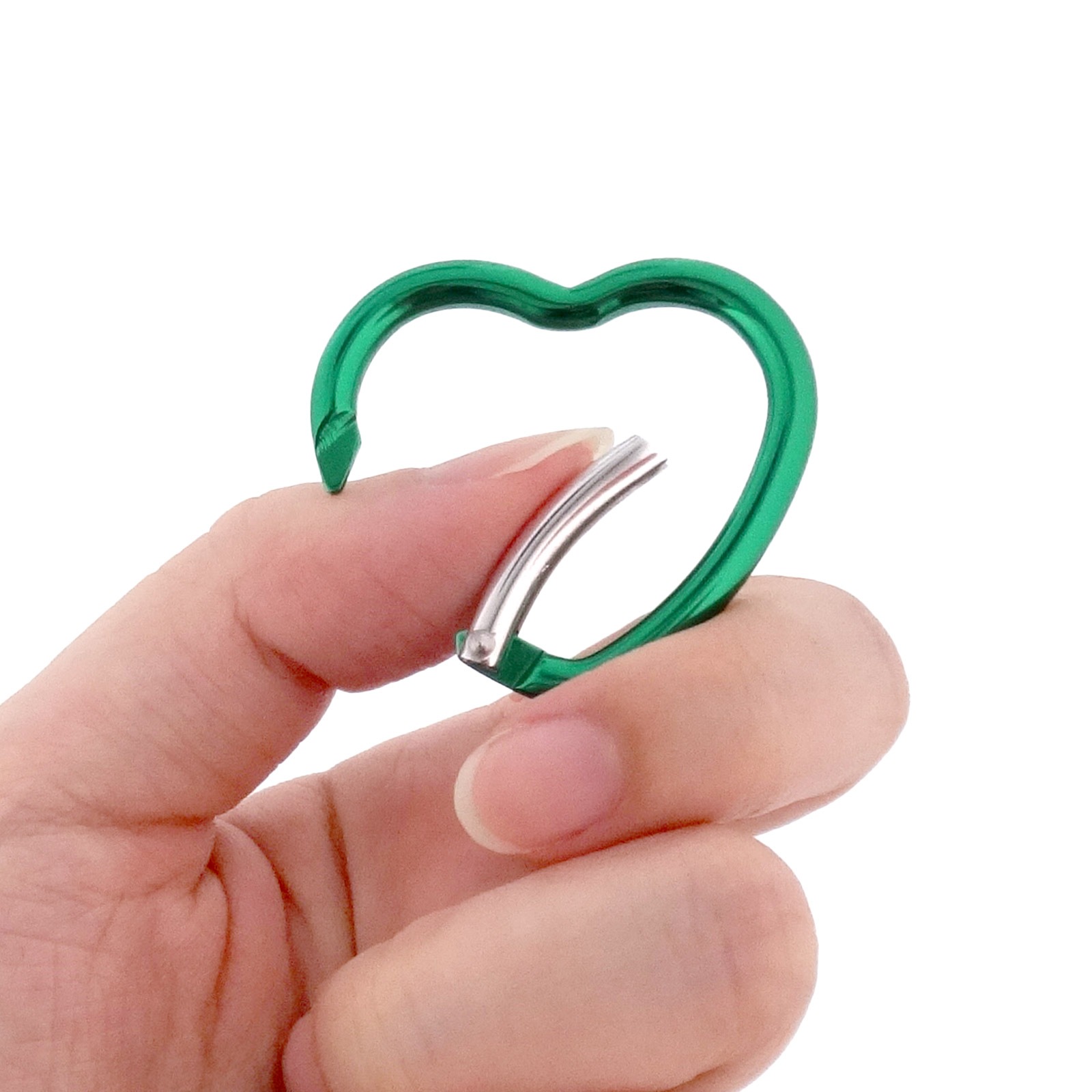 カラビナ ハート型 4×40H キーホルダー アルミニウム キャンプ 釣