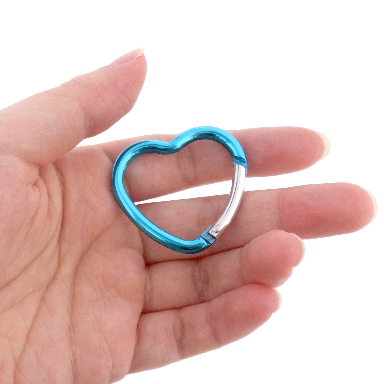 カラビナ ハート型 4×40H キーホルダー アルミニウム キャンプ 釣