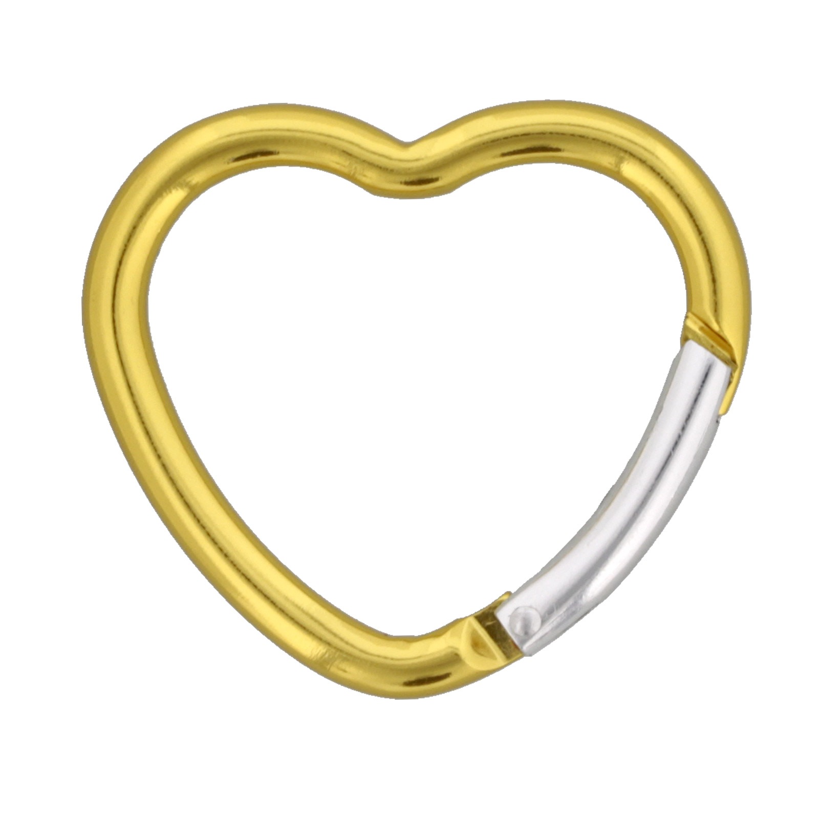 カラビナ ハート型 4×40H キーホルダー アルミニウム キャンプ 釣 クリアポーチにも 4cm 3色セット（オレンジ、イエロー、ブルー）