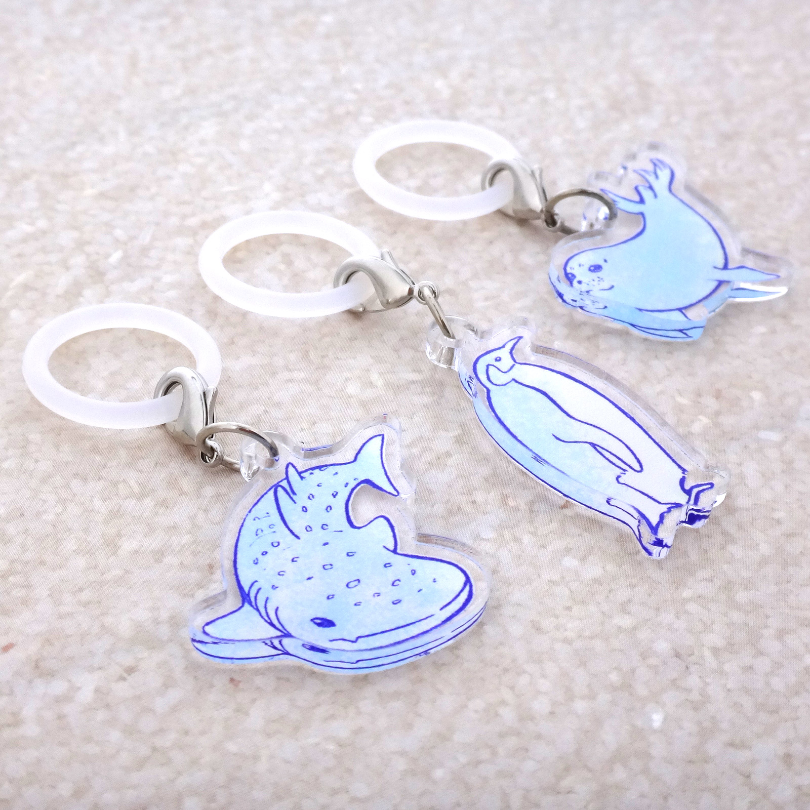 【大王製作所オリジナル】 アンブレラマーカー 持ち手タイプ アザラシ リアル 水族館 アニマルチャーム 台紙OPP袋入り
