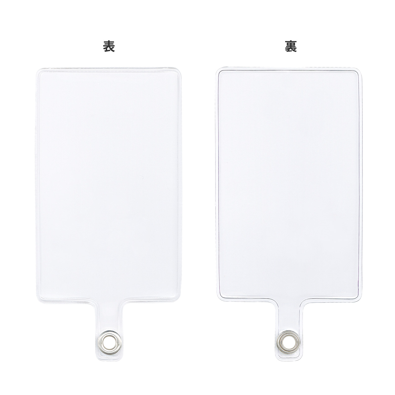 ストラップホルダー フォンタブ PVC製 角型 55×90mm クリア