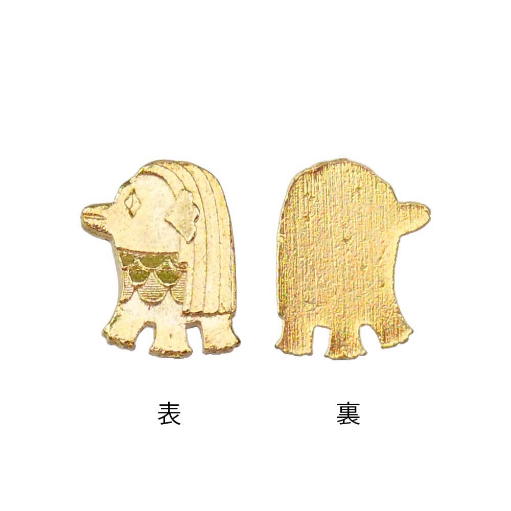 ◇縁起物 お守りパーツ◇ 疫病退散 アマビエ 小 ゴールド【在庫限り