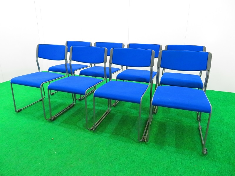 中古オフィス家具 スタックチェアー ブルー JOIFA 409 サイズ