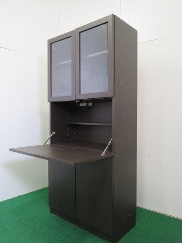 小島工芸製 木製食器棚/ライティングデスク ダークブラウン サイズ 