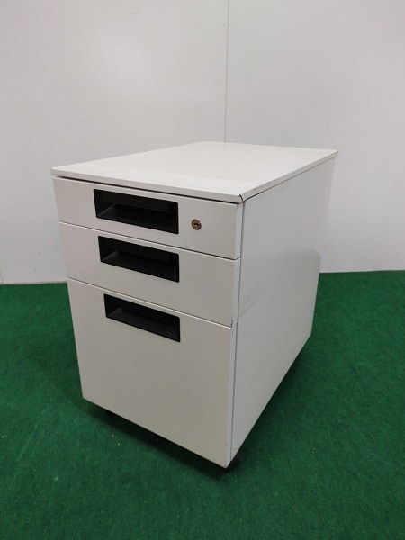 PLUS SP-046SC-B3 WH 3段ワゴン インサイドワゴン 引き出し★ プラス US-1/US-2/US-1S/US-W サイドキャビネット ワゴン 3段 US