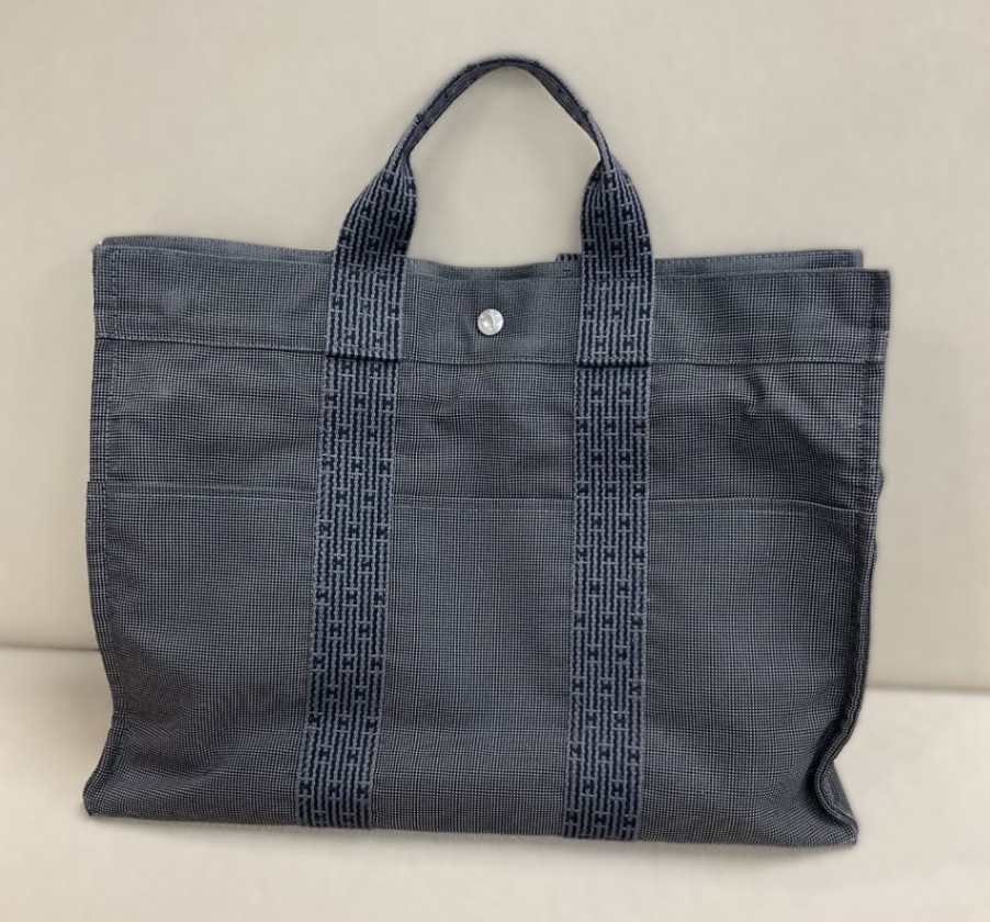 B3☆HERMES エルメス エールライン MM キャンバス シルバー金具