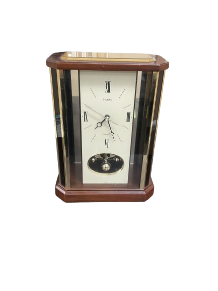 新品 未使用 SEIKO 置時計 QW606B 昭和 レトロ セイコー クオーツ ジャンク】 SEIKO/セイコー クォーツクロック 置時計 QZ 674 B