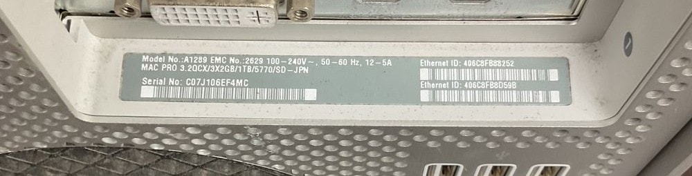 Mac Pro A1289 動作確認済み 楽天市場】Mac Pro 2011 A1289 Apple 6-Core Xeon Processor 3.33GHz