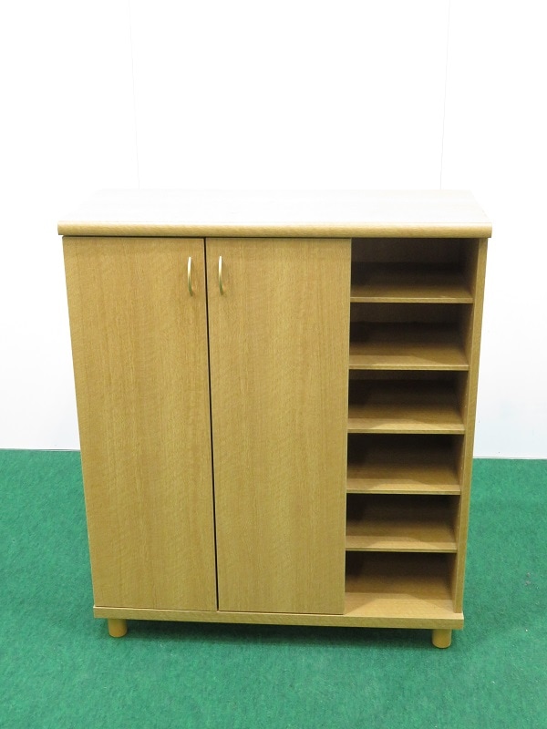 中古 木製家具 木製下駄箱 サイズ（W870 x D370 x H1030 )