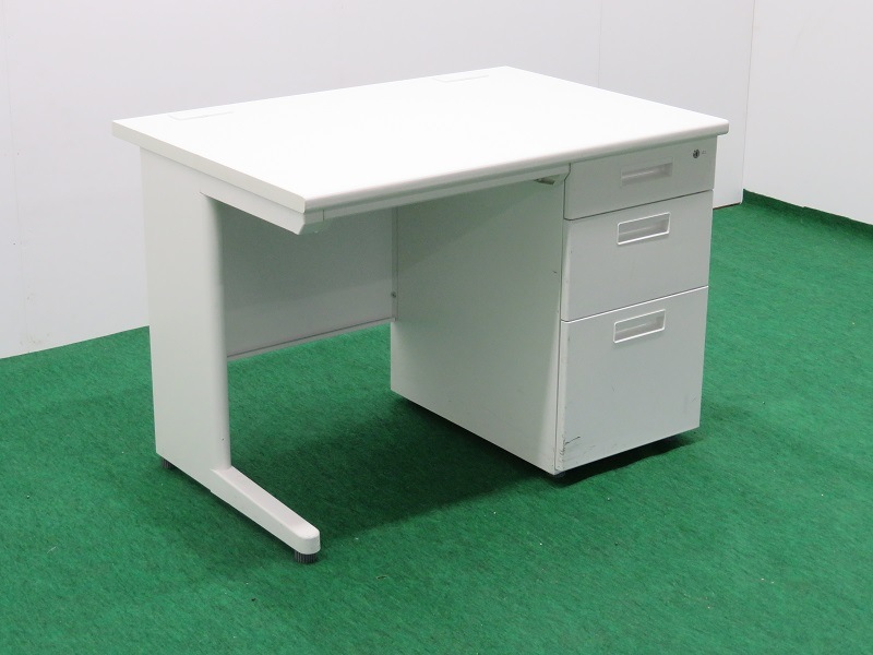 井上金庫　W1000　片袖机　鍵付き 中古オフィス家具 井上金庫 片袖机 鍵付き サイズ（W1000xD700xH700)