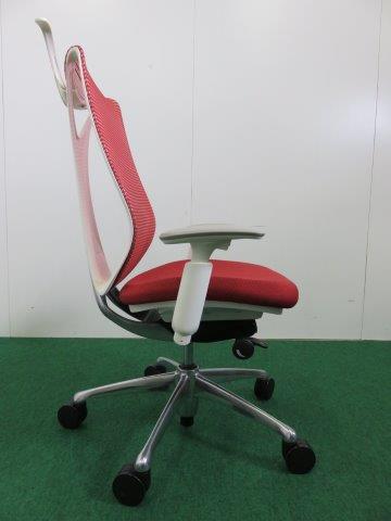 中古 okamura製　オフィスチェア　(Saburinaシリーズ/C854BW FSY9）　レッド　2015年製　P0908-01 okamura製 オフィスチェア/ハイバック(Saburinaシリーズ/C854BW FSY9