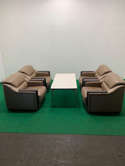 中古オフィス家具 1人掛けソファー 4脚セット 格安特価 訳アリ品