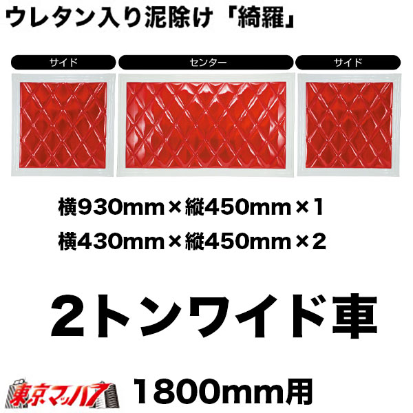 523941-523945-851　ウレタン入り　泥除け「綺羅」Ｗステッチ　長たれ2トンワイド　横930mm×縦450mm×1　横430mm×縦450mm×2　10Sトラック泥除けジェットイノウエ