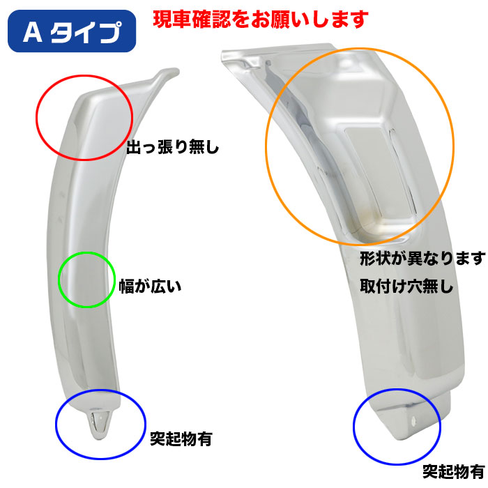 日野デュトロ　ダイナ　標準キャブ　メッキ　マッドガードカバー　L/R かぶせ取付 トヨエース 日野 デュトロ/ダイナ/トヨエース 標準車 メッキ