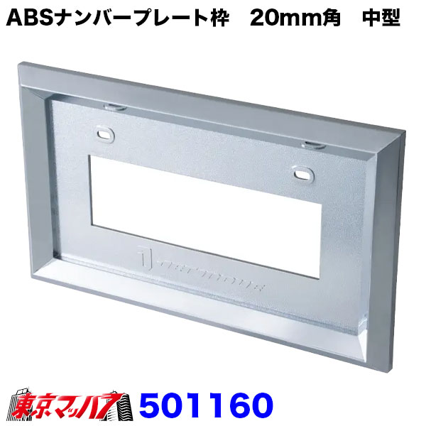 501160 new ABSナンバープレート枠　20角　中型用