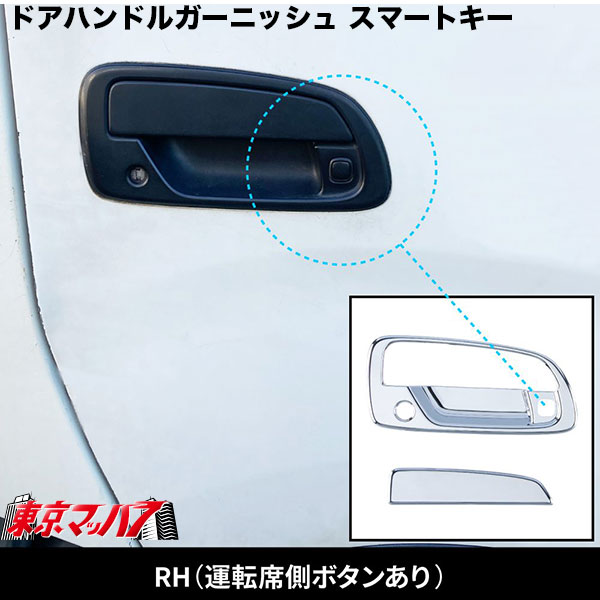 ドアハンドルガーニッシュ　エアループデュトロ運転席側スマートキースイッチ付き車　日野　トヨタダイナ　572220　